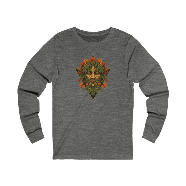 Green Man Fall Triangle Tee, Autumn T-shirt, Long sleeve