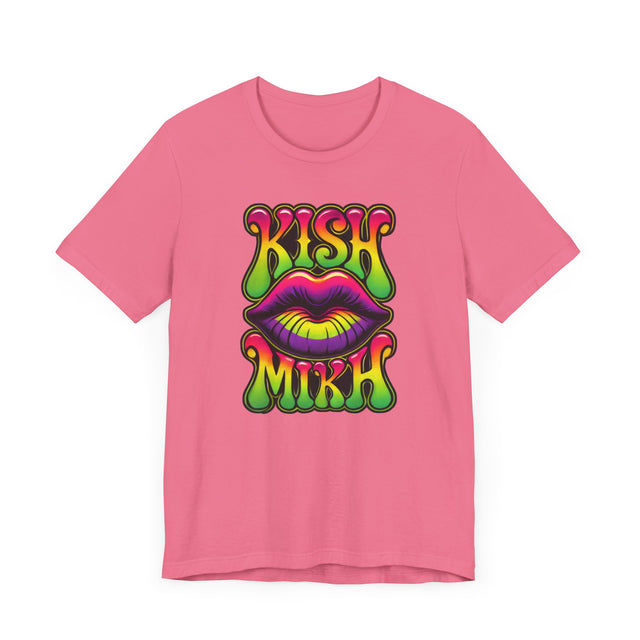 Kish Mikh "Kiss Me" psychedelic T-shirt, Yiddish Lover Shirt