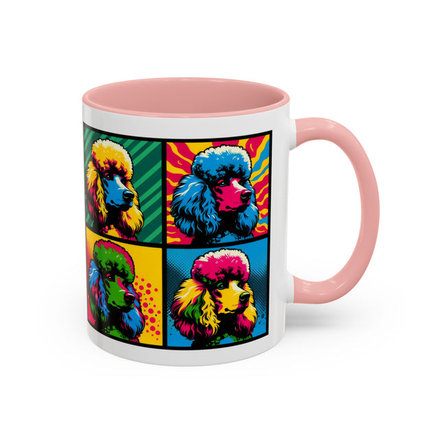 Poodle Coffee Cup,4-Panel Pop Art Mug,Poodle Lover,Poodle Mom,Poodle Dad,Dog Lover Gift,French Poodle Gift