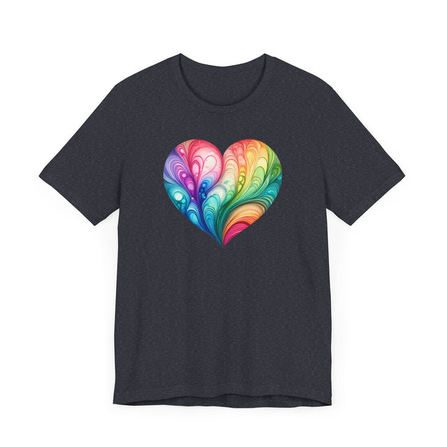 Rainbow Heart Streams Alcohol Ink Shirt, Pride Shirt