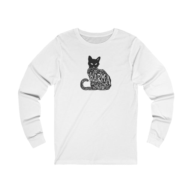 Karma Cat Top, Cat Lover Tee, Unisex Jersey Long Sleeve Tee