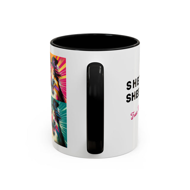 Shetland Sheepdogs Coffee Cup,4-Panel Pop Art Mug,Toy Collie Lover,Sheltie Mom,Sheltie Dad,Dog Lover Gift,Shetland Sheepdog Gift
