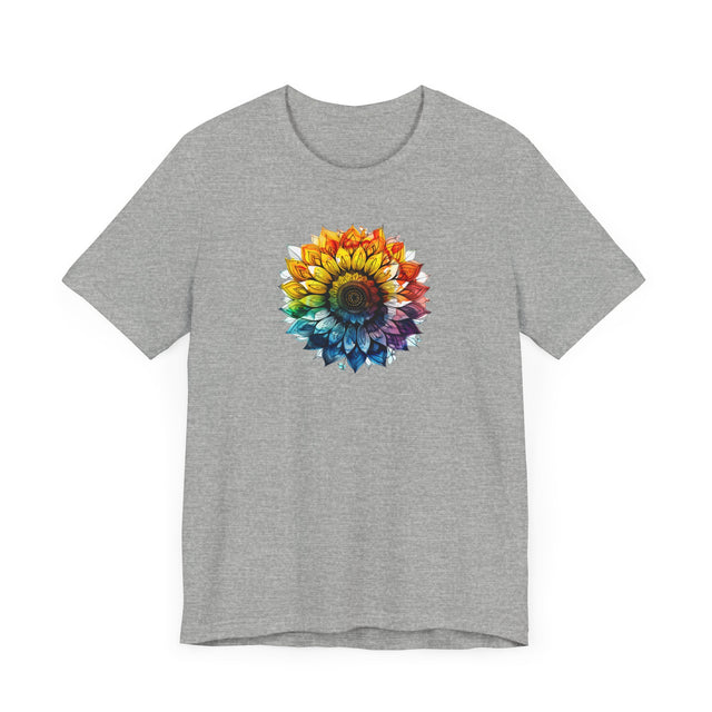 Rainbow Sunflower Alcohol Ink T-shirt, Pride Shirt