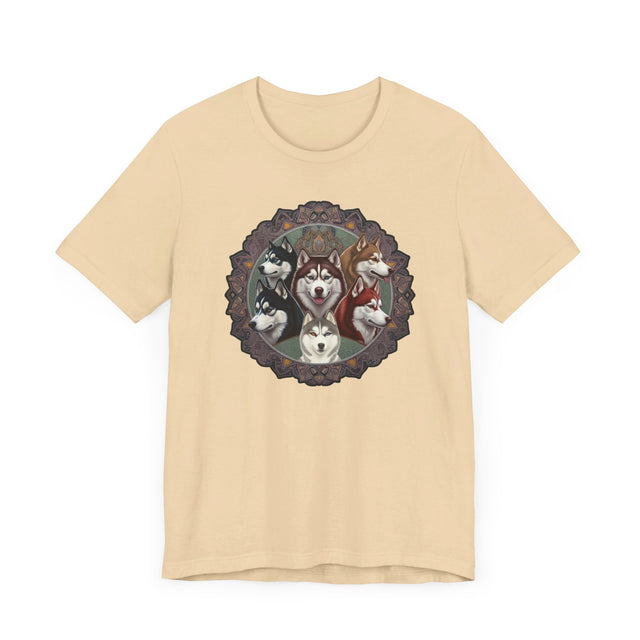 Siberian Husky Head Mandala T-shirt, Dog Lover Top, Husky owner