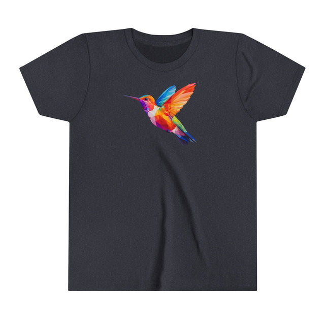Geometric Rainbow Hummingbird T-shirt,Pride Shirt,Bird Lover Top,Rainbow Animals,Youth Size