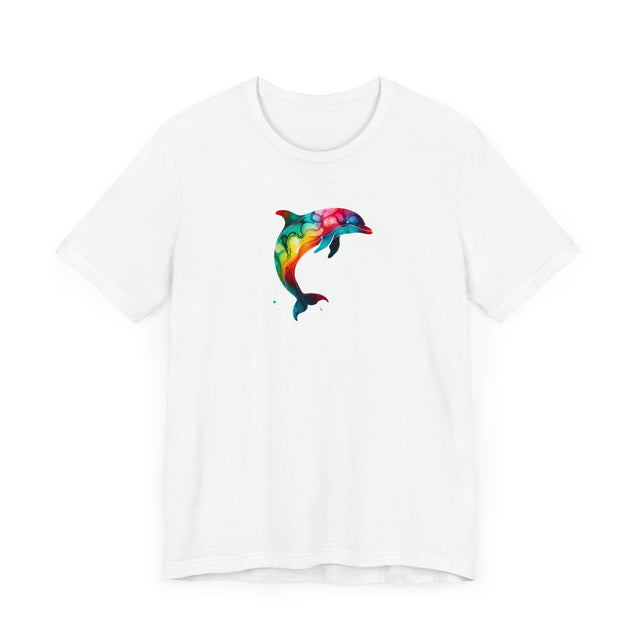 Rainbow Dolphin Alcohol Ink,Sea life lover,Ocean Life,Nautical,Pride Shirt,LGBTQ+ Tee