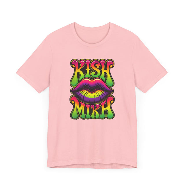Kish Mikh "Kiss Me" psychedelic T-shirt, Yiddish Lover Shirt