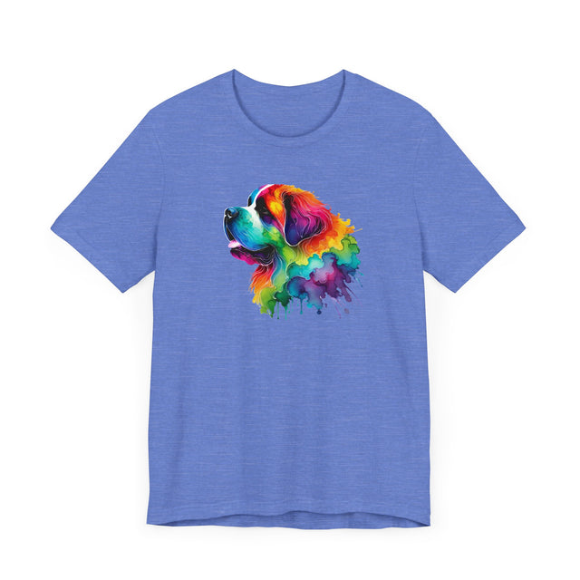 Rainbow St. Bernard Head T-shirt,Pride Shirt,Dog Lover Top,Rainbow Animals,LGBTQ+ Tee, Saint Bernard owner, St Bernard gift