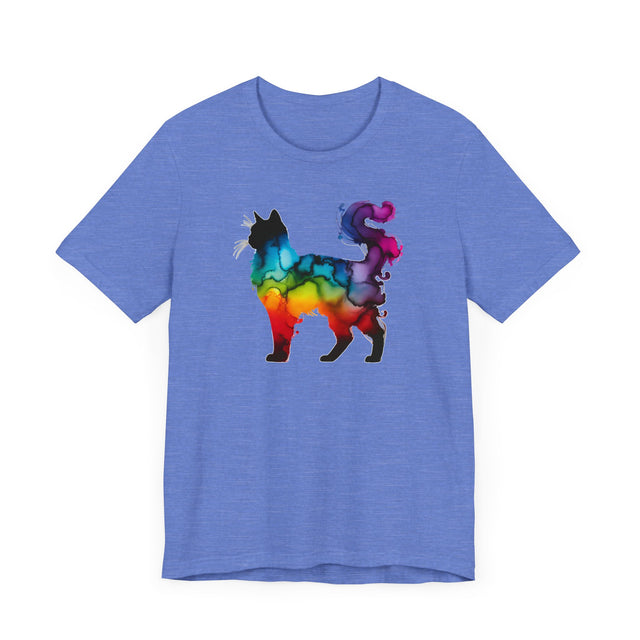 Rainbow Fluffy Cat T-shirt,Pride Shirt,Cat Lover Top,Rainbow Animals,LGBTQ+ Tee,Feline,Kitten,Kitty