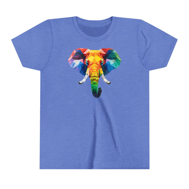 Geometric Rainbow Elephant T-shirt,Pride Shirt,Elephant Lover Top,Rainbow Animals,LGBTQ+ Tee,Queer,Gay,Lesbian,Bisexual,Trans,Youth Size