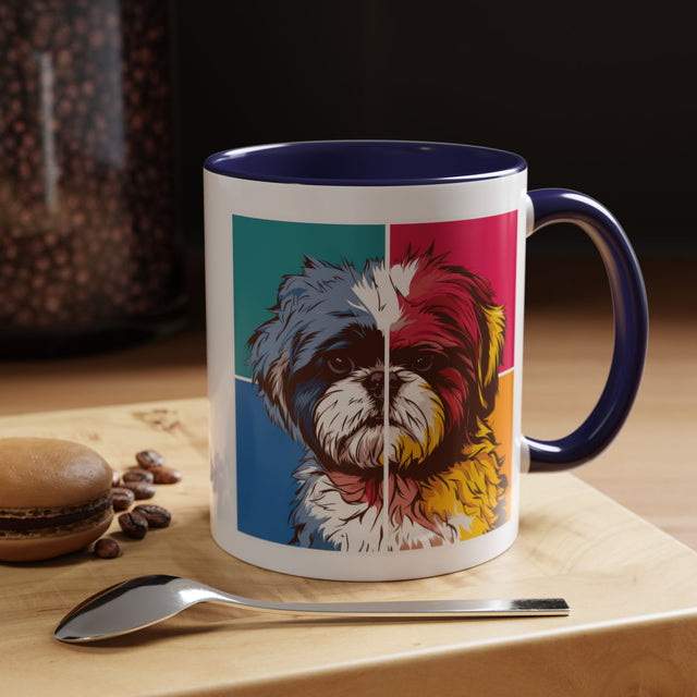 Shih Tzu Coffee Cup,4-Panel Pop Art Mug,Shih Tzu Lover,Shih Tzu Mom,Shih Tzu Dad,Dog Lover Gift,Shih Tzu Gift