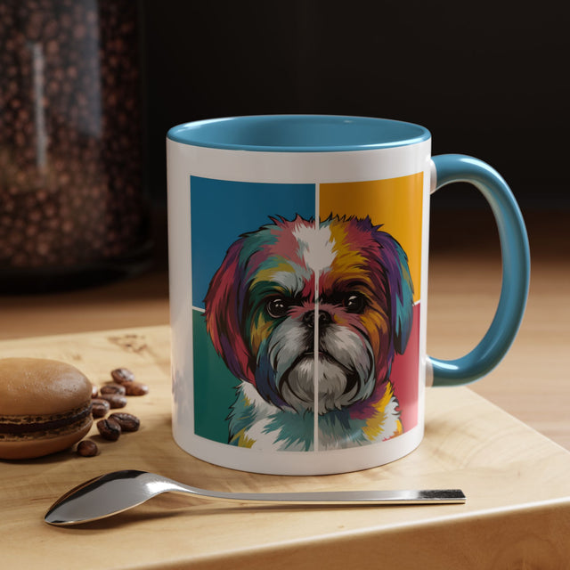 Shih Tzu Coffee Cup,4-Panel Pop Art Mug,Shih Tzu Lover,Shih Tzu Mom,Shih Tzu Dad,Dog Lover Gift,Shih Tzu Gift