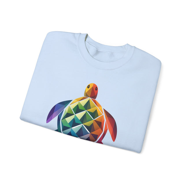 Geometric Rainbow Sea Turtle Sweatshirt, Turtle Lover Gift