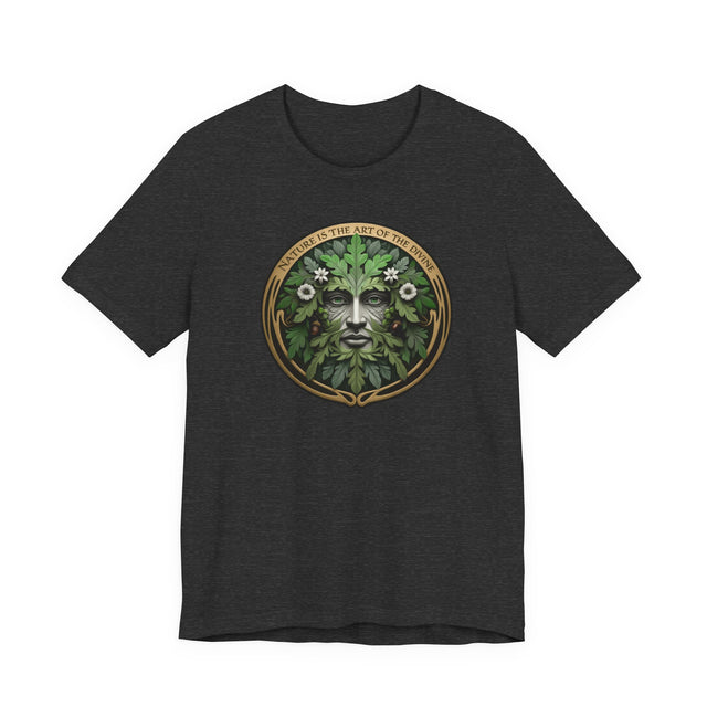 Green Man Nature is the Art of the Divine T-shirt, Nature Lover, Dante Quote