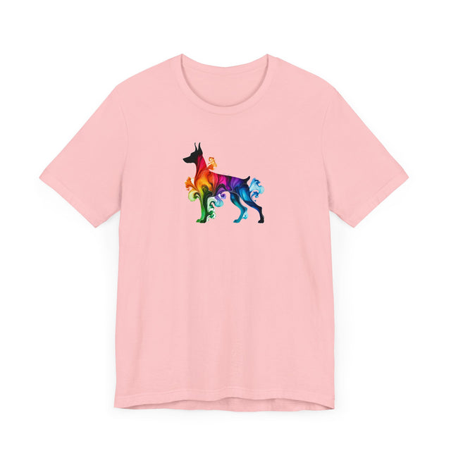 Rainbow Doberman Pinscher T-shirt,Pride Shirt,Dog Lover Top,Rainbow Animals,LGBTQ+ Tee, Dobe gift, Dobie Owner