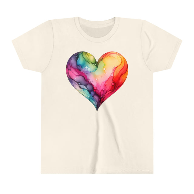 Rainbow Heart Alcohol Ink, Youth Size