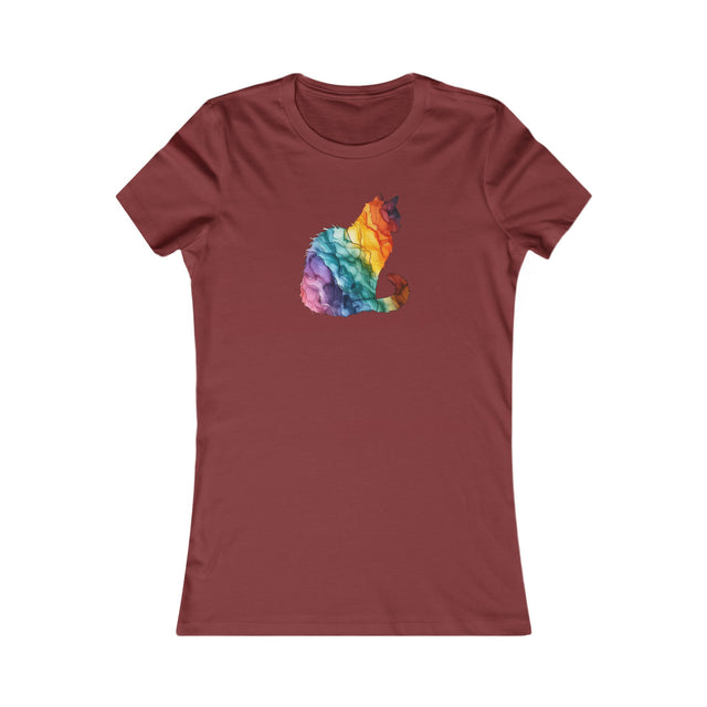 Rainbow Cat T-shirt,Pride Shirt,Cat Lover Top,Rainbow Animals,LGBTQ+ Tee,Queer,Gay,Lesbian,Bisexual,Trans,Feline,Kitten,Kitty,Women's Favorite Tee
