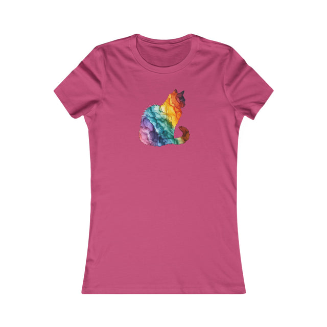 Rainbow Cat T-shirt,Pride Shirt,Cat Lover Top,Rainbow Animals,LGBTQ+ Tee,Queer,Gay,Lesbian,Bisexual,Trans,Feline,Kitten,Kitty,Women's Favorite Tee