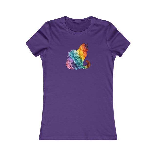 Rainbow Cat T-shirt,Pride Shirt,Cat Lover Top,Rainbow Animals,LGBTQ+ Tee,Queer,Gay,Lesbian,Bisexual,Trans,Feline,Kitten,Kitty,Women's Favorite Tee