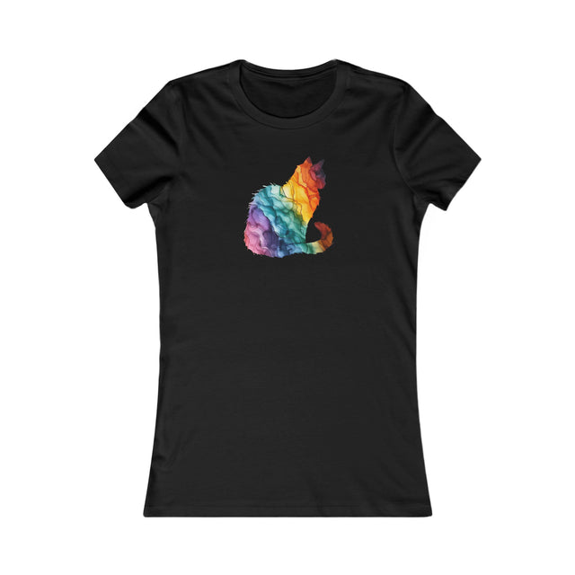Rainbow Cat T-shirt,Pride Shirt,Cat Lover Top,Rainbow Animals,LGBTQ+ Tee,Queer,Gay,Lesbian,Bisexual,Trans,Feline,Kitten,Kitty,Women's Favorite Tee