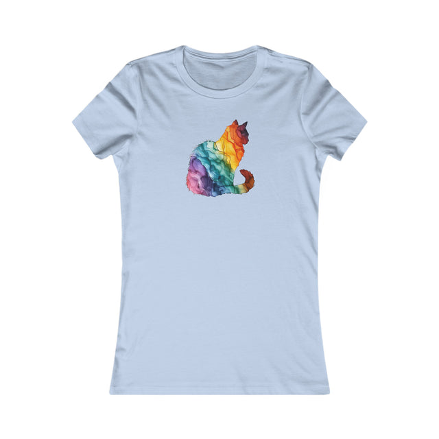 Rainbow Cat T-shirt,Pride Shirt,Cat Lover Top,Rainbow Animals,LGBTQ+ Tee,Queer,Gay,Lesbian,Bisexual,Trans,Feline,Kitten,Kitty,Women's Favorite Tee