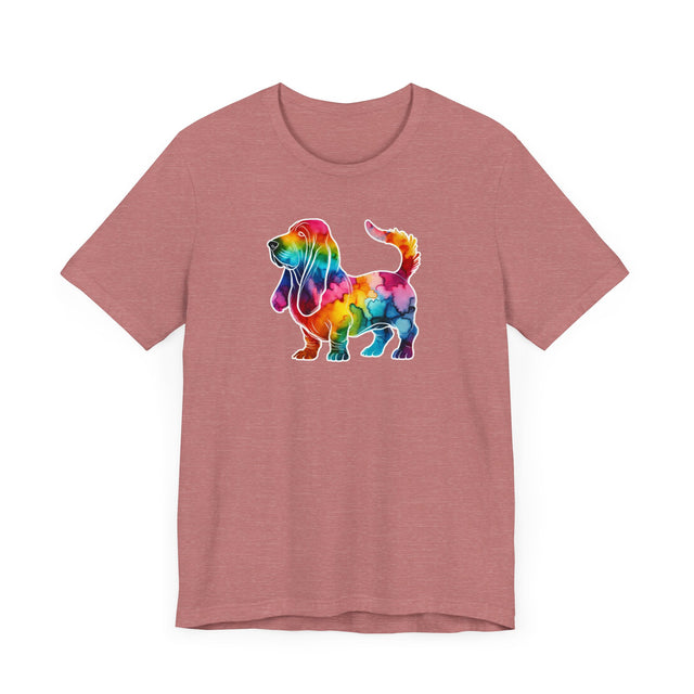 Rainbow Basset Hound T-shirt,Pride Shirt,Dog Lover Top,Rainbow Animals,LGBTQ+ Tee, Hush Puppy Owner