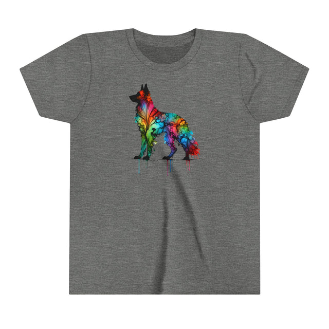 Rainbow German Shepherd Dog T-shirt,Pride Shirt,Dog Lover Top,Rainbow Animals,LGBTQ+ Tee,GSD Owner,Youth Size