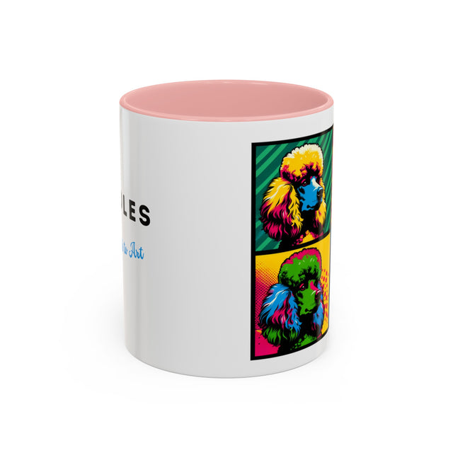Poodle Coffee Cup,4-Panel Pop Art Mug,Poodle Lover,Poodle Mom,Poodle Dad,Dog Lover Gift,French Poodle Gift