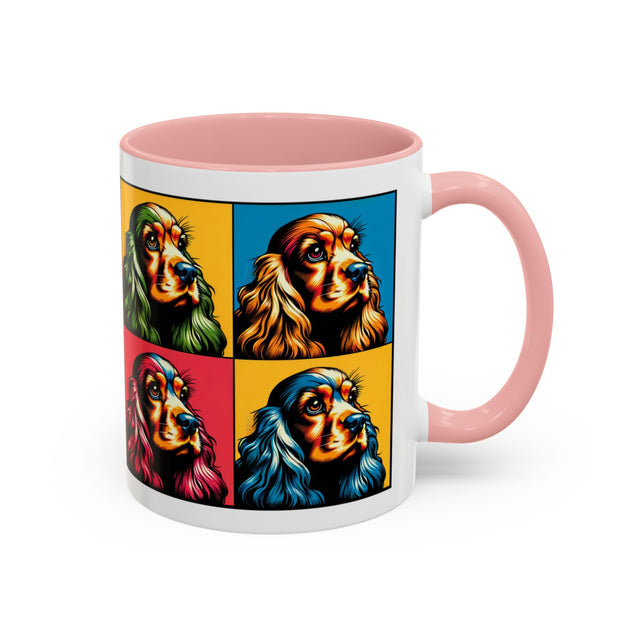 Cocker Spaniels Coffee Cup,4-Panel Pop Art Mug,Cocker Lover,Cocker Mom,Cocker Dad,Dog Lover Gift,Cocker Spaniel Gift