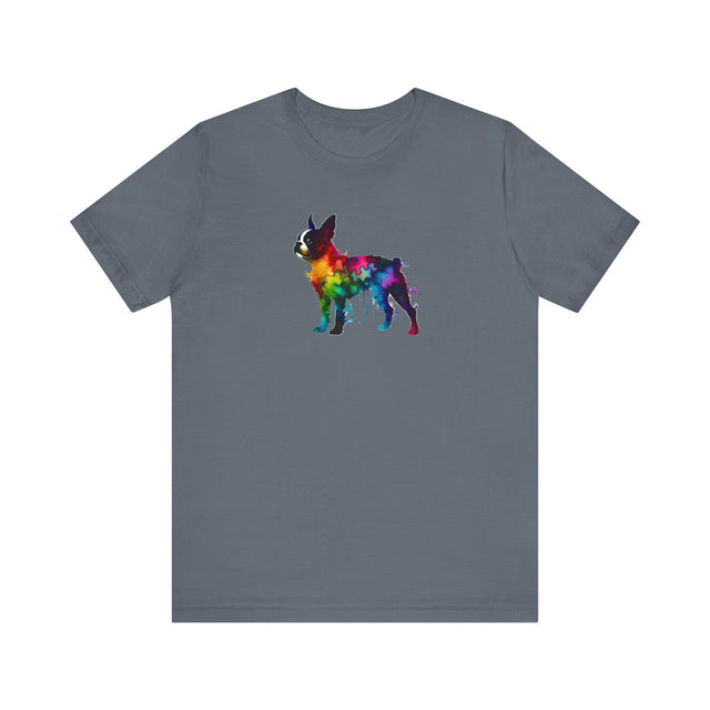 Rainbow Boston Terrier T-shirt,Pride Shirt,Dog Lover Top,Rainbow Animals,LGBTQ+ Tee, Boston Terrier Owner