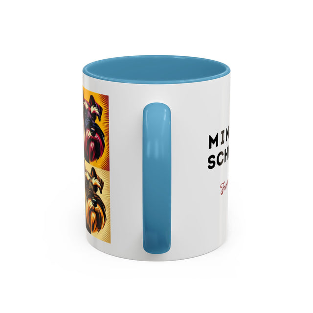 Black Miniature Schnauzer Coffee Cup, 4-Panel Pop Art Mug