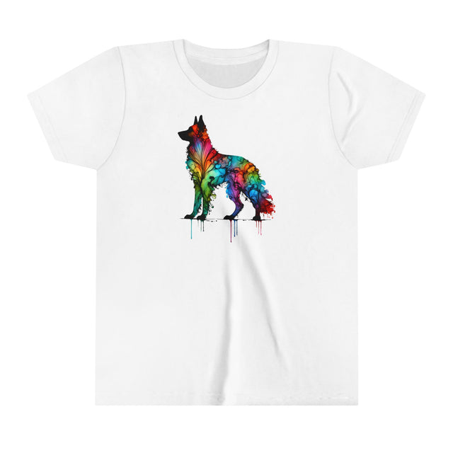 Rainbow German Shepherd Dog T-shirt,Pride Shirt,Dog Lover Top,Rainbow Animals,LGBTQ+ Tee,GSD Owner,Youth Size