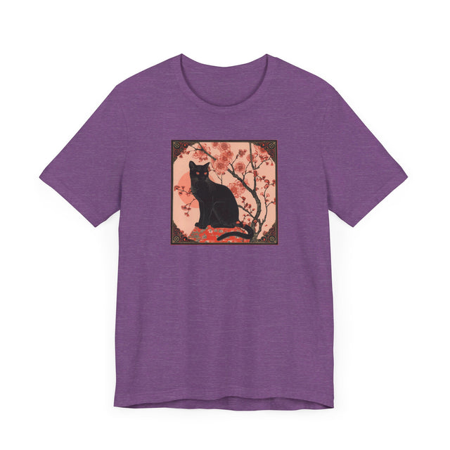 Black Cat Flowers T-shirt, Cat Lover Top, Halloween Tee