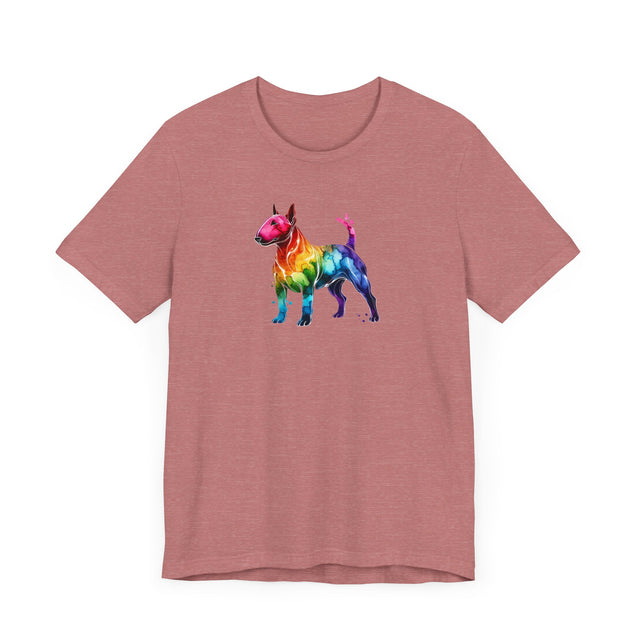 Rainbow Bull Terrier T-shirt,Pride Shirt,Dog Lover Top,Rainbow Animals,LGBTQ+ Tee, Bull Terrier gift