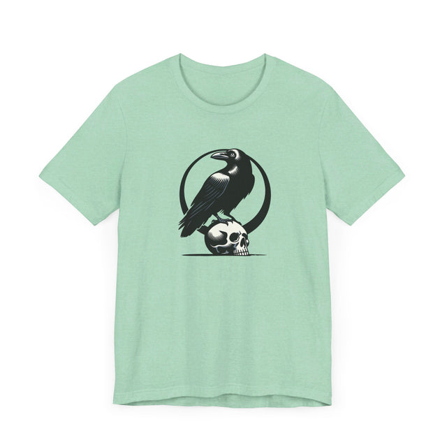 Raven on Skull T-shirt, Halloween Tee, Goth Shirt