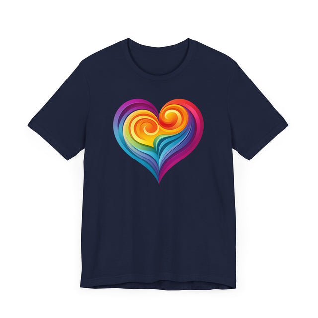 Rainbow Swirl Heart T-shirt, Pride Shirt, LGBTQ+ Ally Tee, Queer
