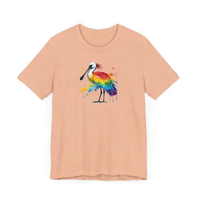 Rainbow Spoonbill Alcohol Ink T-shirt, Pride Shirt,Bird Lover T shirt, LGBTQ+, BGLT, Avian