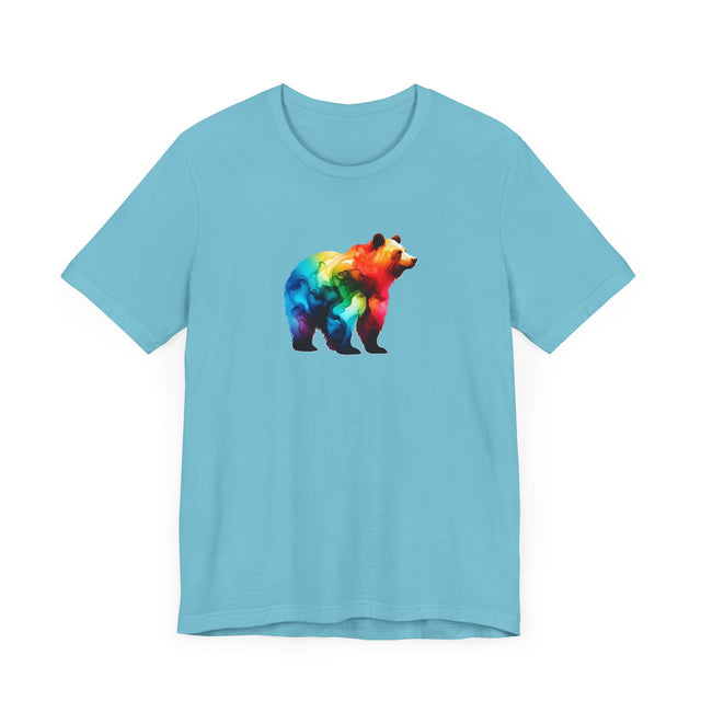 Rainbow Brown Bear Alcohol Ink T-shirt, Pride Shirt,Animal Lover T shirt, LGBTQ+,Big Bear