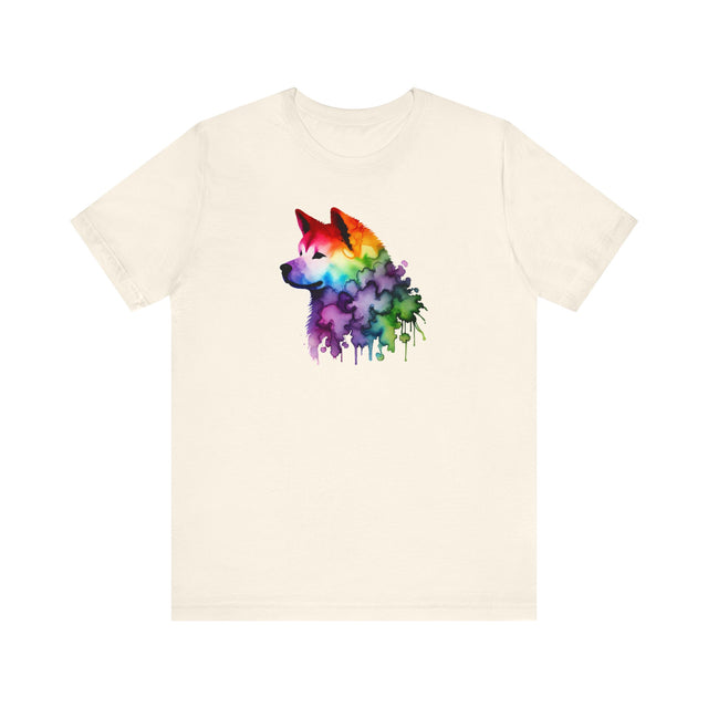 Rainbow Akita Head T-shirt,Pride Shirt,Dog Lover Top,Rainbow Animals,LGBTQ+ Tee, Akita Owner gift