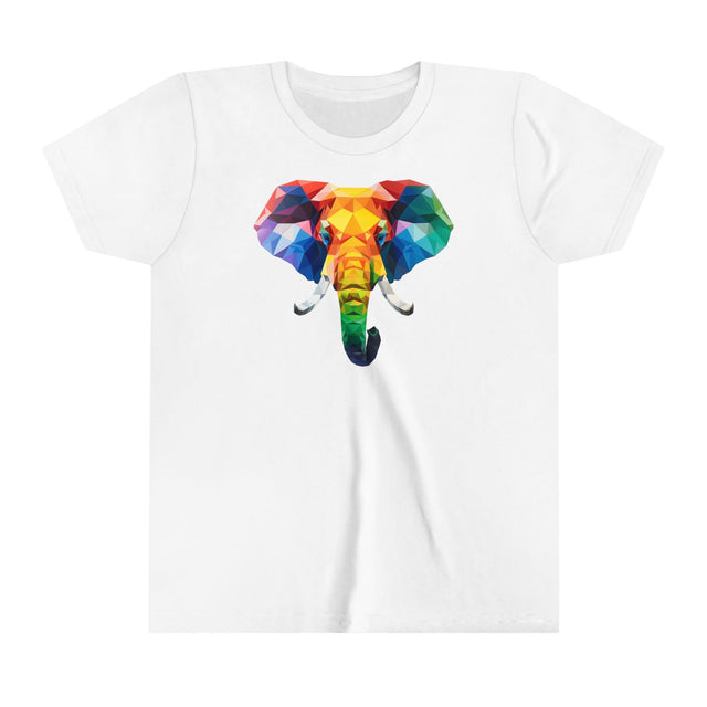 Geometric Rainbow Elephant T-shirt,Pride Shirt,Elephant Lover Top,Rainbow Animals,LGBTQ+ Tee,Queer,Gay,Lesbian,Bisexual,Trans,Youth Size