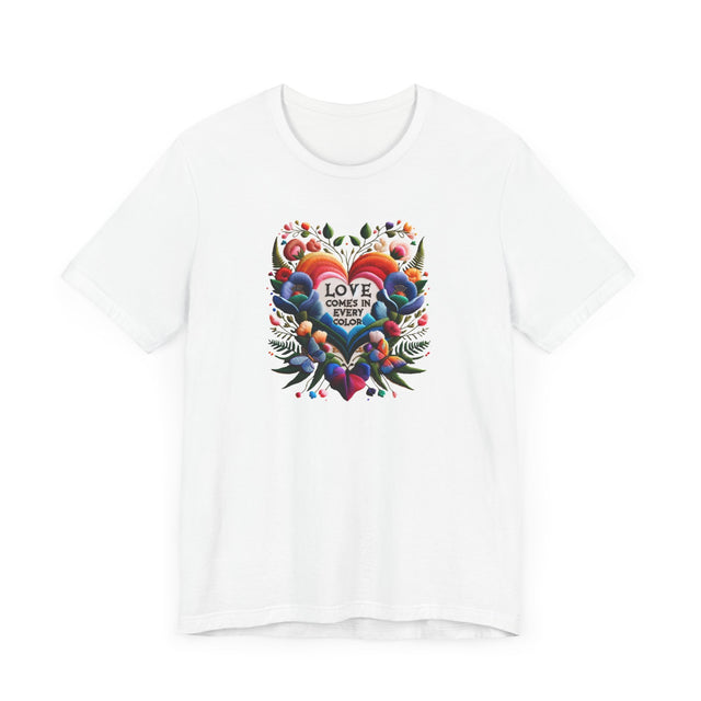 Love Comes in Every Color Heart Shirt, Rainbow Heart T-shirt