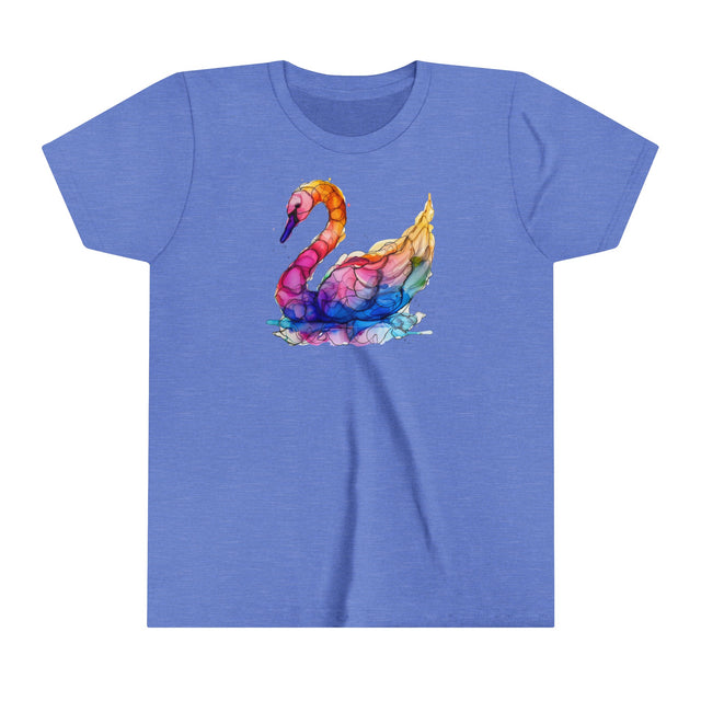 Rainbow Swan T-shirt,Pride Shirt,Bird Lover Top,Rainbow Animals,LGBTQ+ Tee,Youth Size