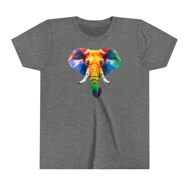 Geometric Rainbow Elephant T-shirt,Pride Shirt,Elephant Lover Top,Rainbow Animals,LGBTQ+ Tee,Queer,Gay,Lesbian,Bisexual,Trans,Youth Size