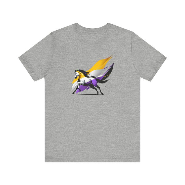 Enby Horse T-shirt,NonBinary Pride Shirt, Non-Binary Top, LGBTQ+ Tee, Horses, uNBridled Stallion