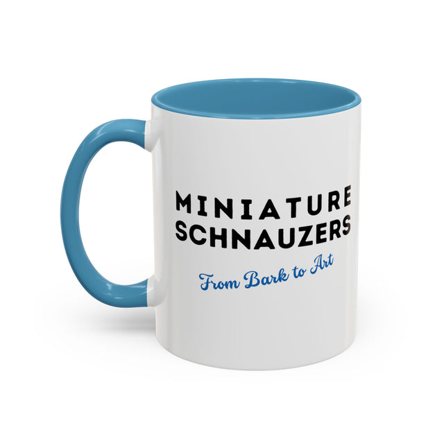 White Miniature Schnauzer Coffee Cup,4-Panel Pop Art Mug,Miniature Schnauzer Lover,Mini Schnauzer Mom,Mini Schnauzer Dad,Dog Lover Gift