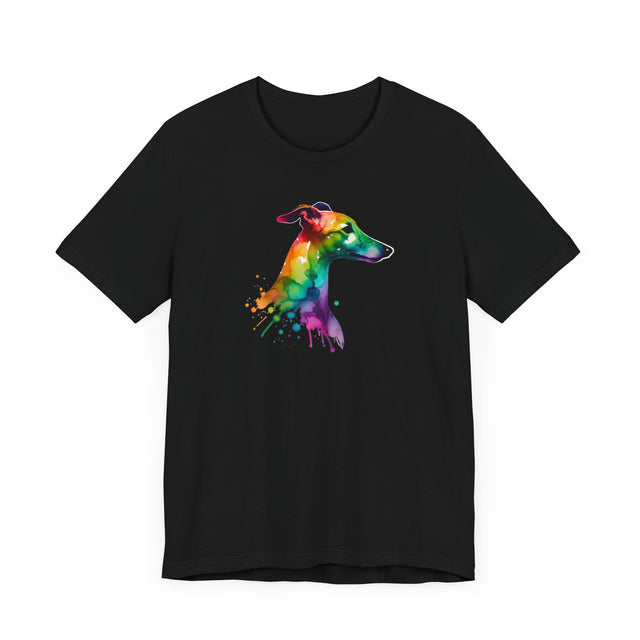 Rainbow Whippet Head T-shirt,Pride Shirt,Dog Lover Top,Rainbow Animals,LGBTQ+ Tee, Whippet owner, Whippet gift