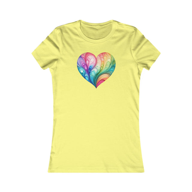 Rainbow Heart Streams Alcohol Ink Shirt Women's Favorite Tee, Pride T-shirt, Rainbow Heart Shirt