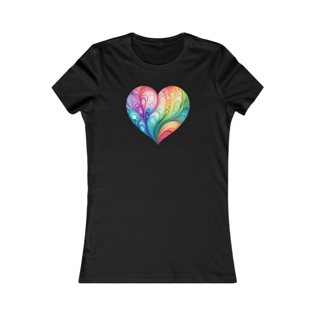 Rainbow Heart Streams Alcohol Ink Shirt Women's Favorite Tee, Pride T-shirt, Rainbow Heart Shirt