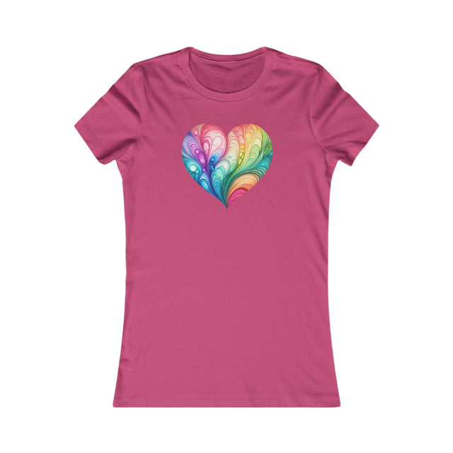 Rainbow Heart Streams Alcohol Ink Shirt Women's Favorite Tee, Pride T-shirt, Rainbow Heart Shirt