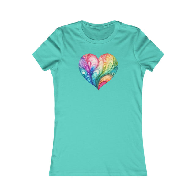 Rainbow Heart Streams Alcohol Ink Shirt Women's Favorite Tee, Pride T-shirt, Rainbow Heart Shirt